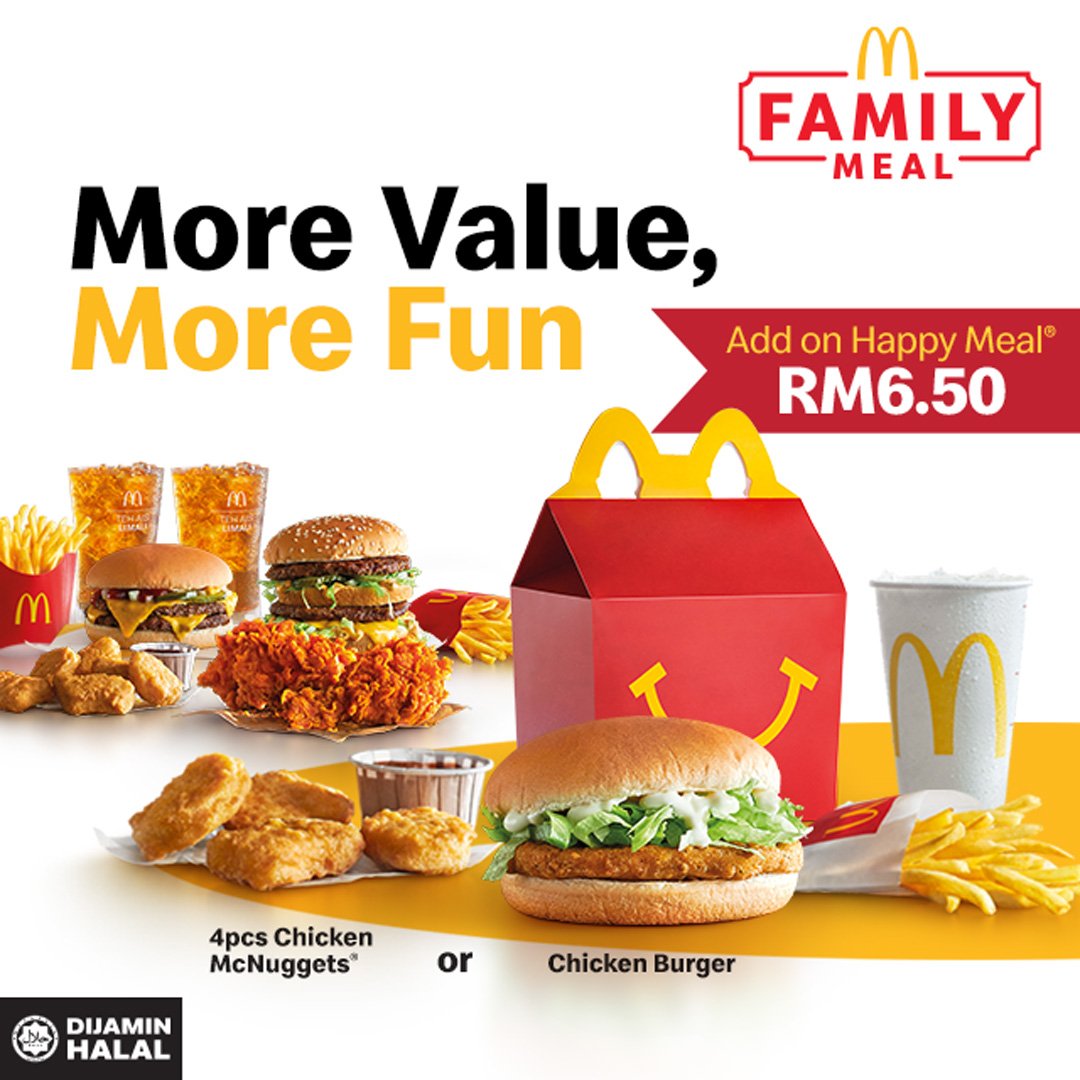 4 Orang Makan di McD bawah RM 50 termasuk Happy Meal, Biar Betul? Boleh