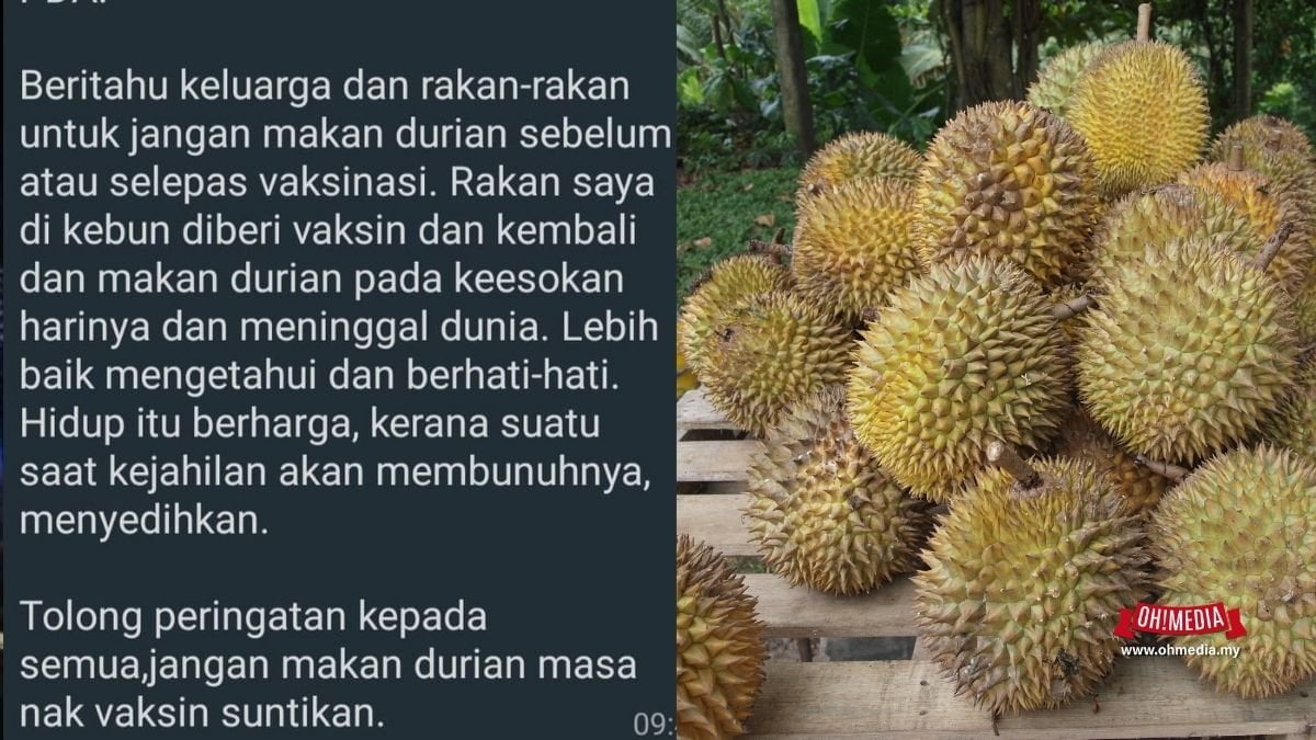 Makan durian lepas vaksin