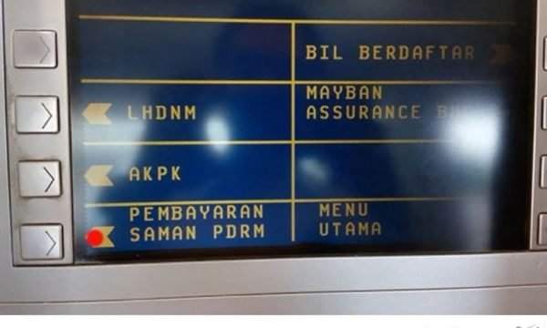 Cara bayar saman melalui atm maybank 02