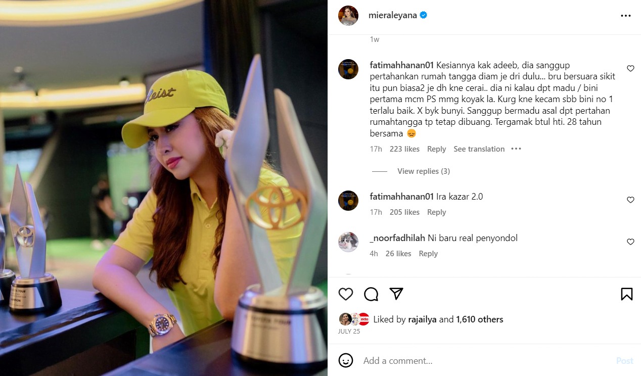 Miera liyana diserang netizen