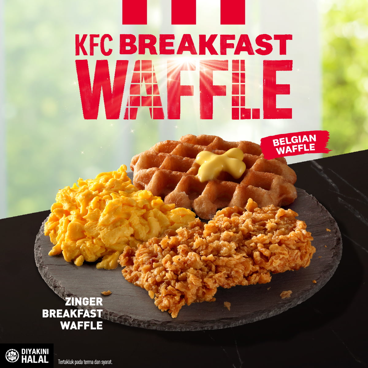 KFC, Breakfast, sarapan, waffle, menu baru