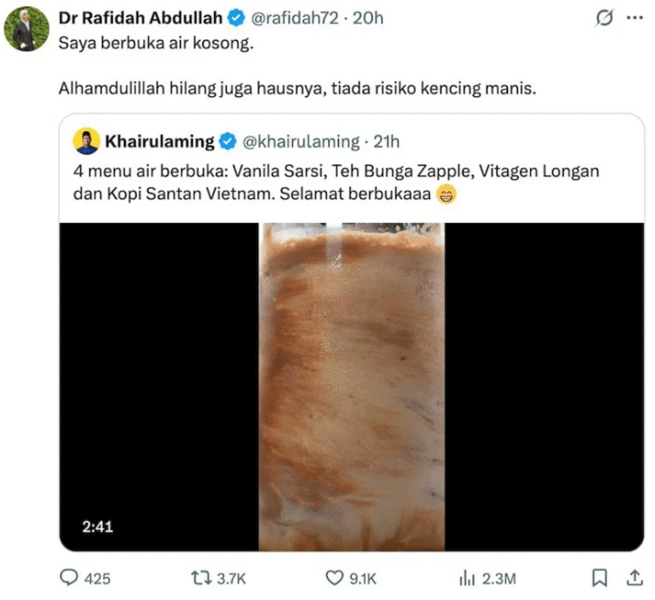 Image | khairul aming ditegur doktor pakar buat resepi air manis | oh Media Image