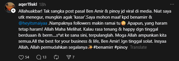 Ben amir | dedah ben amir tinggal berdua dan bermaksiat dengan kekasih gadis ini beri teguran pedas | oh Artis oh Media | oh Media Ben Amir