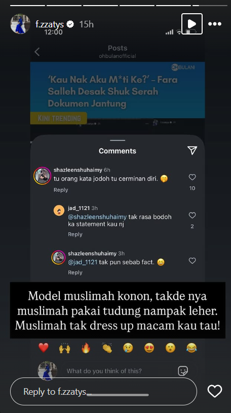 Fara salleh shuk sahar | muslimah model tapi mulut fara salleh mengamuk dikecam kena kifarah dapat jodoh cerminan diri | oh Artis oh Media | oh Media Shuk Sahar