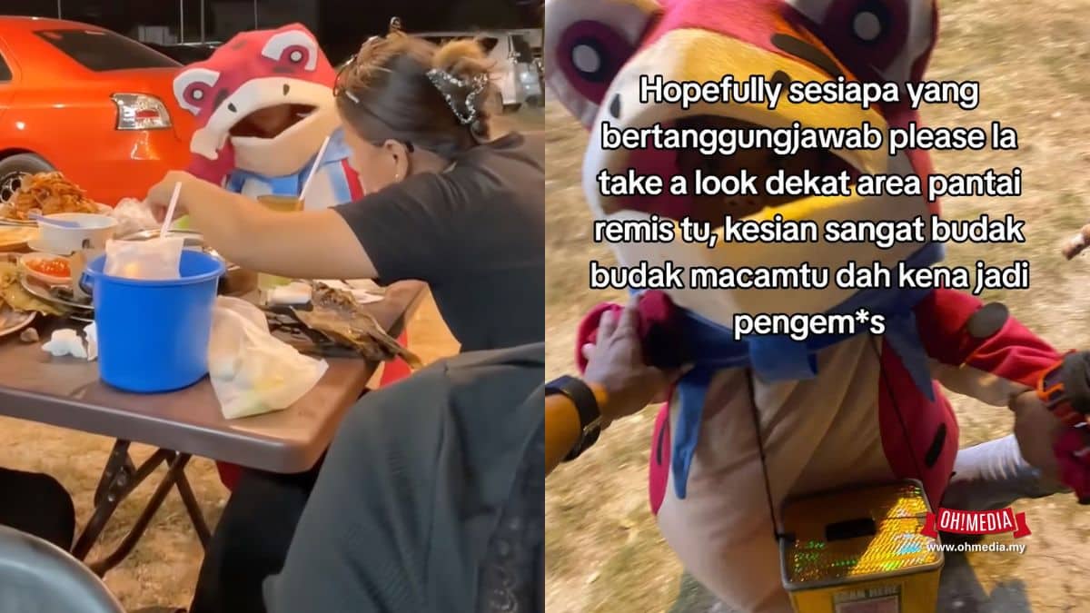 Netizen Dakwa Budak Dipaksa Pakai Kostum Katak Dengan Ibu