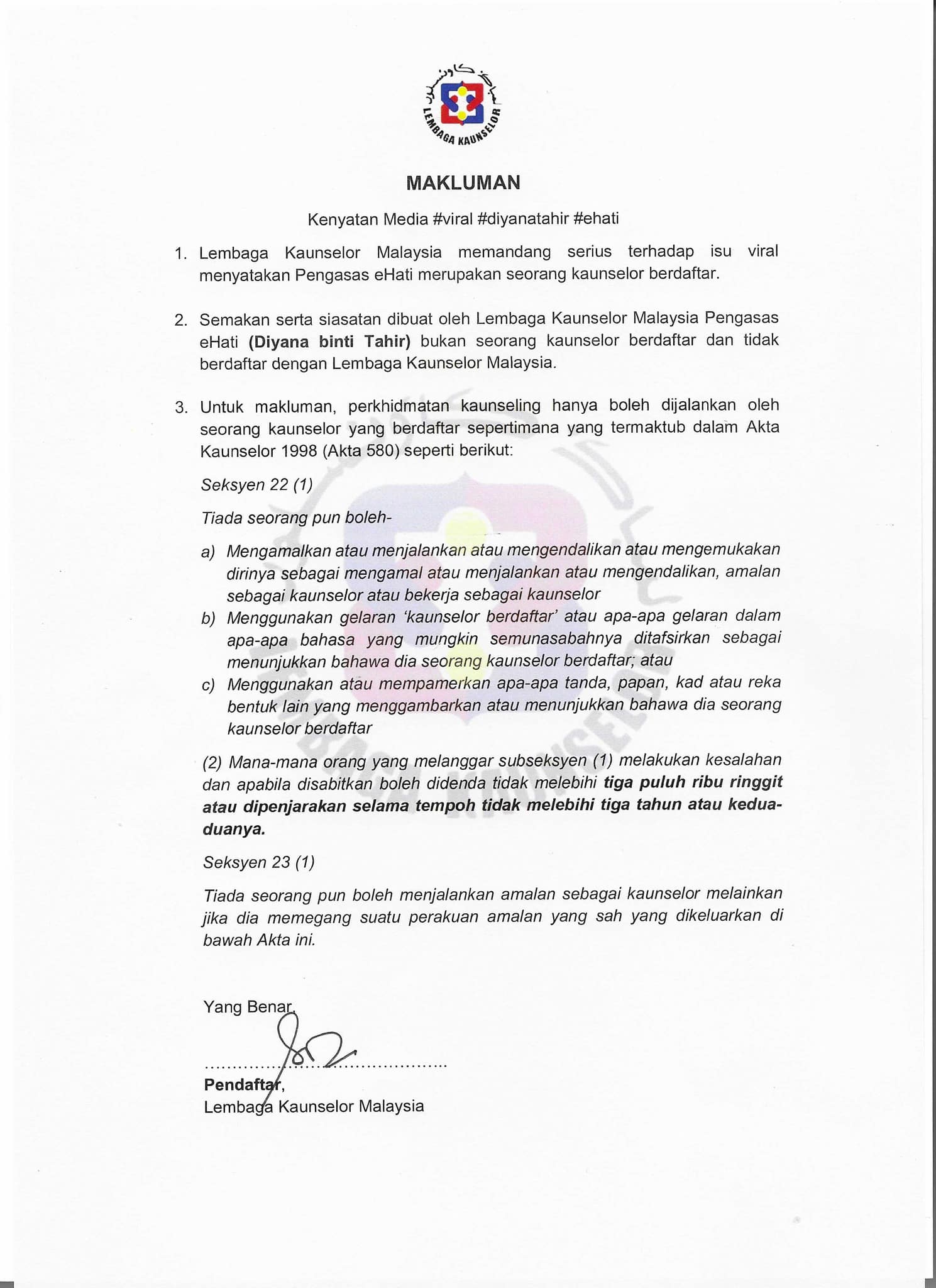 Lembaga Kaunselor Malaysia