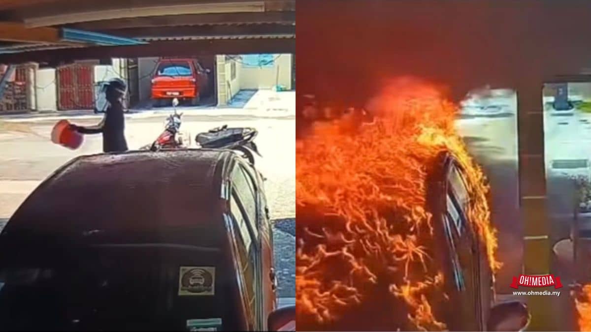 Lelaki Bakar Dua Kereta, Motosikal Sendiri Turut Hangus Disambar Api | Oh! Tidak – Oh! Media
