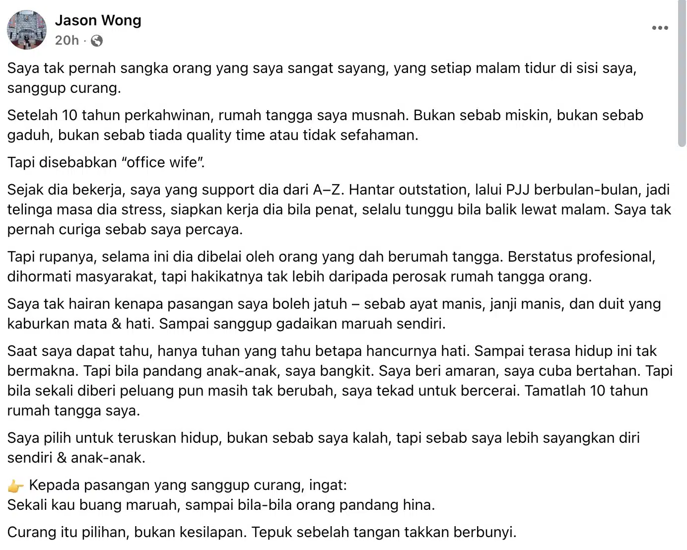 | dia dibelai suami orang isteri jadi office wife sanggup gadai maruah demi duit | oh Media Curang