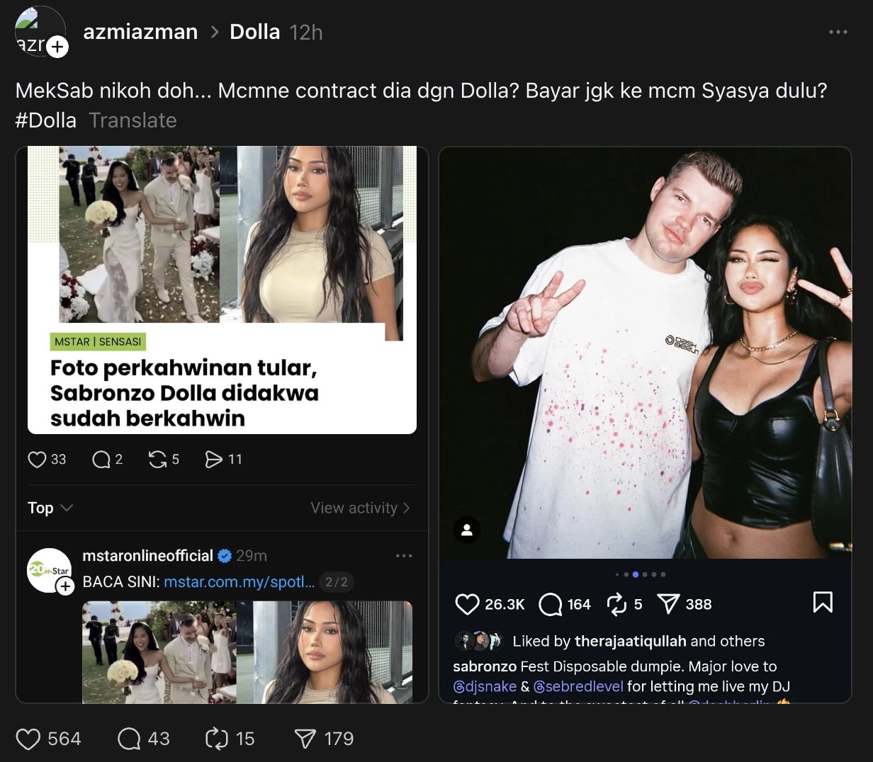 | kontrak macam mana teringat kes syasya netizen tertanya kalau sabronzo akan keluar dolla | oh Media Sabronzo