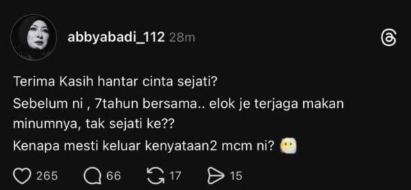 “Sebelum Ni 7 Tahun Bersama, Elok Je Terjaga Makan Minumnya, Tak Sejati Ke?” – Abby Abadi