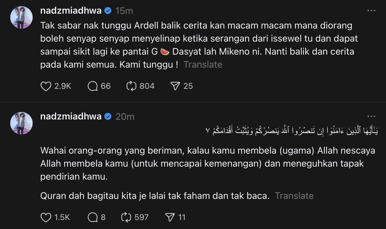 | we have break the silence satu dunia tak diam nadzmi adhwa tunggu ardell aryana balik | oh Media Nadzmi Adhwa