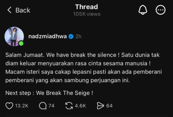 Nazdmi | we have break the silence satu dunia tak diam nadzmi adhwa tunggu ardell aryana balik | oh Media Nadzmi Adhwa