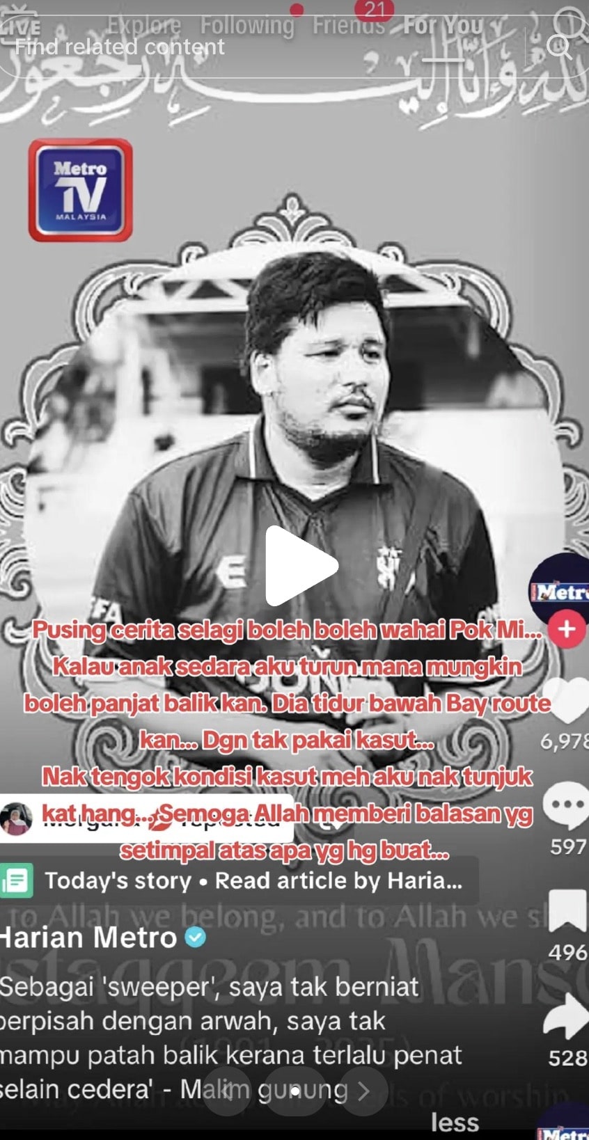 | pusing selagi boleh wahai pok mi bapa saudara arwah mustaqqeem tak terima alasan sweeper | oh Media Mustaqqeem