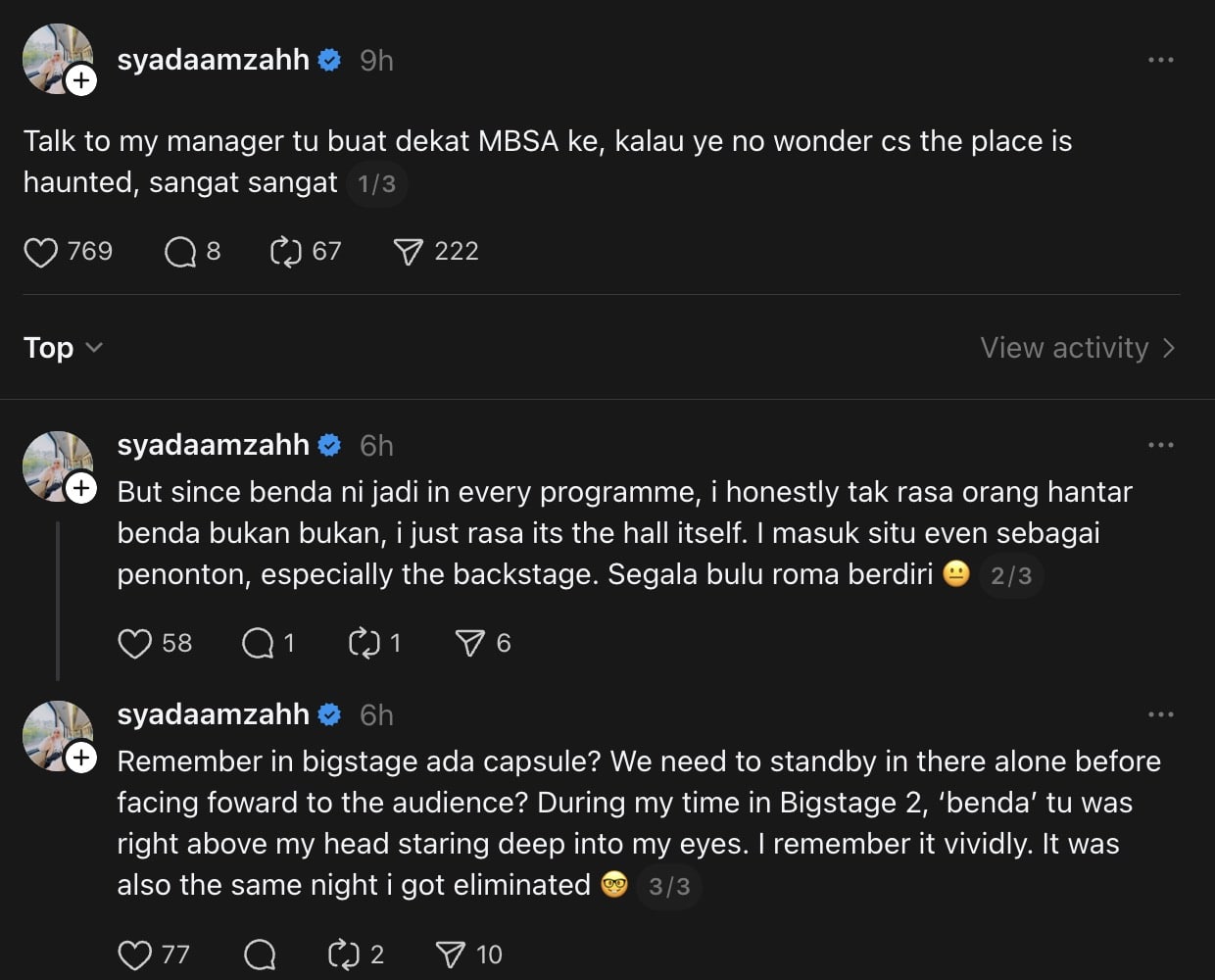 | tempat tu memang berhantu syada amzah kongsi pengalaman seram di lokasi sama amad rebah | oh Media Syada Amzah