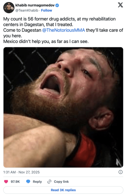 | khabib ajak conor mcgregor datang dagestan untuk pulih ketagihan | oh Arena oh Media | oh Media