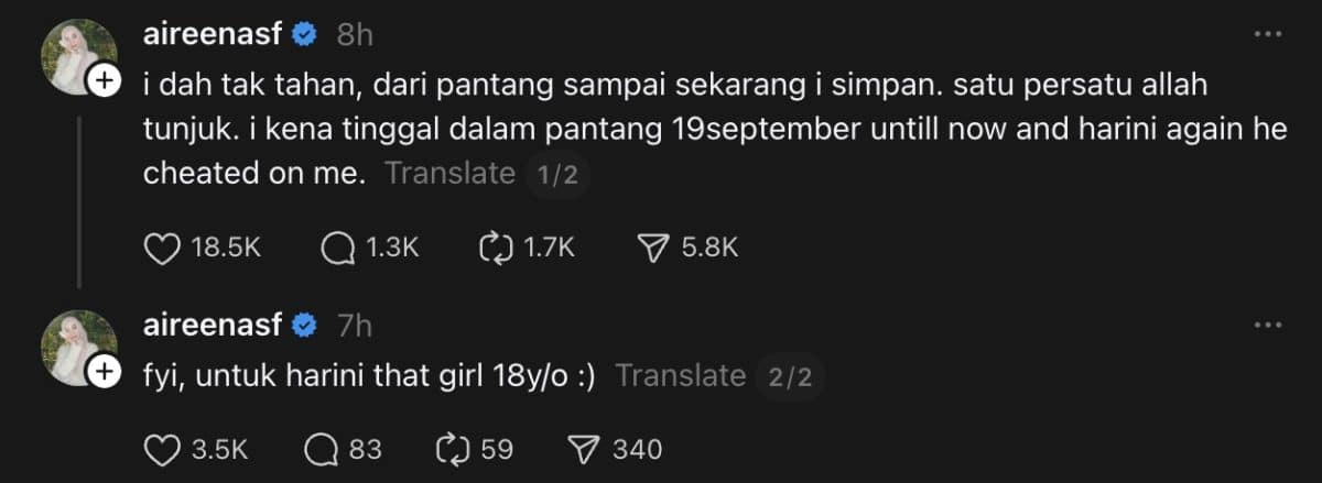 | saya ditinggal dalam pantang sampai sekarang isteri dedah haqiem stopa curang dengan gadis 18 tahun | oh Media