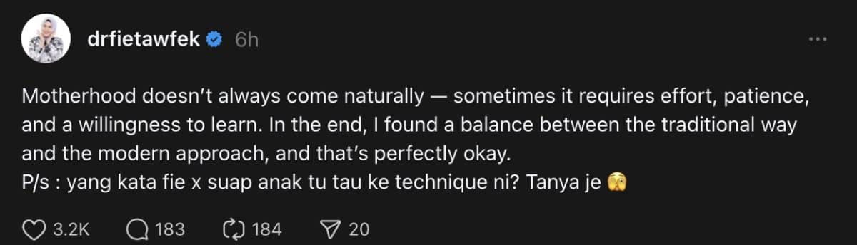 | yang kata fie tak suap anak tu tahu ke teknik ni dr Fie ajar anak makan sendiri | oh Artis oh Media | oh Media