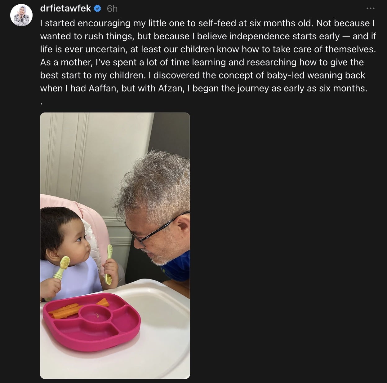 | yang kata fie tak suap anak tu tahu ke teknik ni dr Fie ajar anak makan sendiri | oh Artis oh Media | oh Media Dr Fie