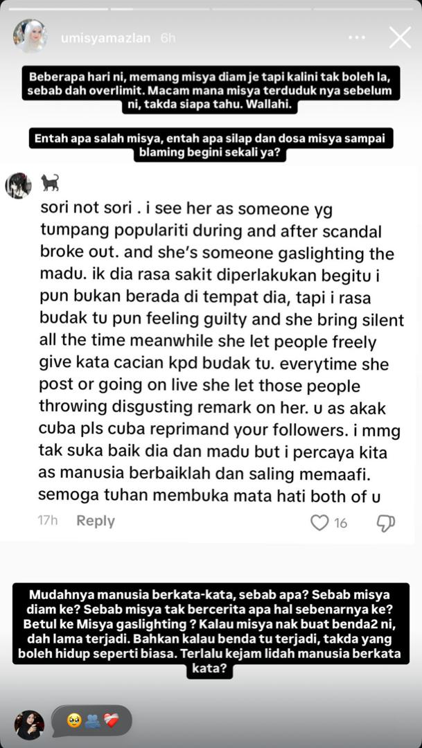 Umisya 1 | umisya mazlan jelaskan tuduhan gaslighting marissa dania dan control aslam | oh Artis oh Media | oh Media Umisya Mazlan