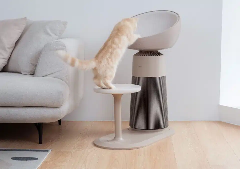 | rumah penuh kucing tapi tetap segar ini air purifier pertama yang direka untuk owner kucing | branded oh Media | oh Media Penulen Udara Lg Puricare™ Aerocattower