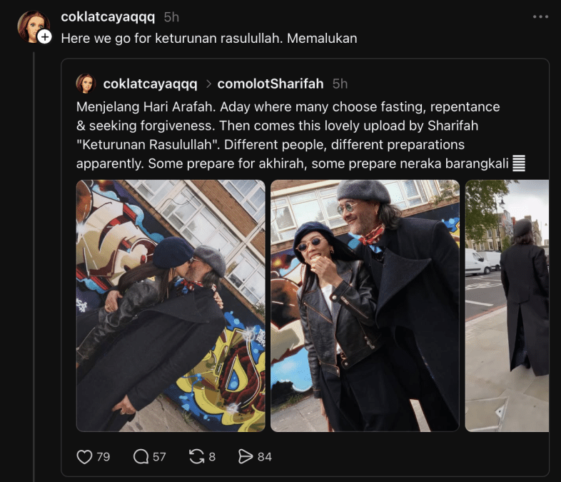 | sharifah sakinah dikecam netizen kongsi foto cium mulut | oh Media