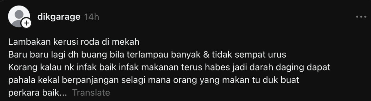 | kerusi roda wakaf di mekah akhirnya dibuang seluas padang | oh Media
