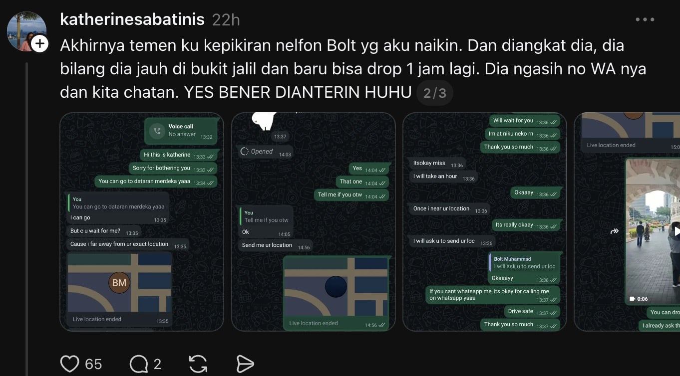 | tak sangka malaysia macam ni wanita indonesia kagum pemandu e hailing sanggup pandu sejam hantar wang tercicir | oh Media e-hailing