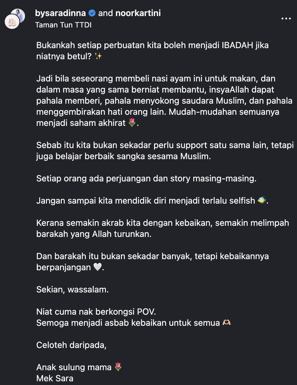 | mama sebenarnya banyak buat give back anak noor kartini jawab isu nasi ayam rm26 | oh Media noor kartini
