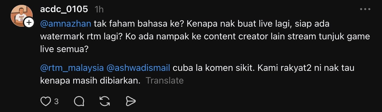| kena kecam pun buat lagi netizen dakwa influencer kentang masih live piala dunia siap ada watermark rtm | oh Media ammar nazhan