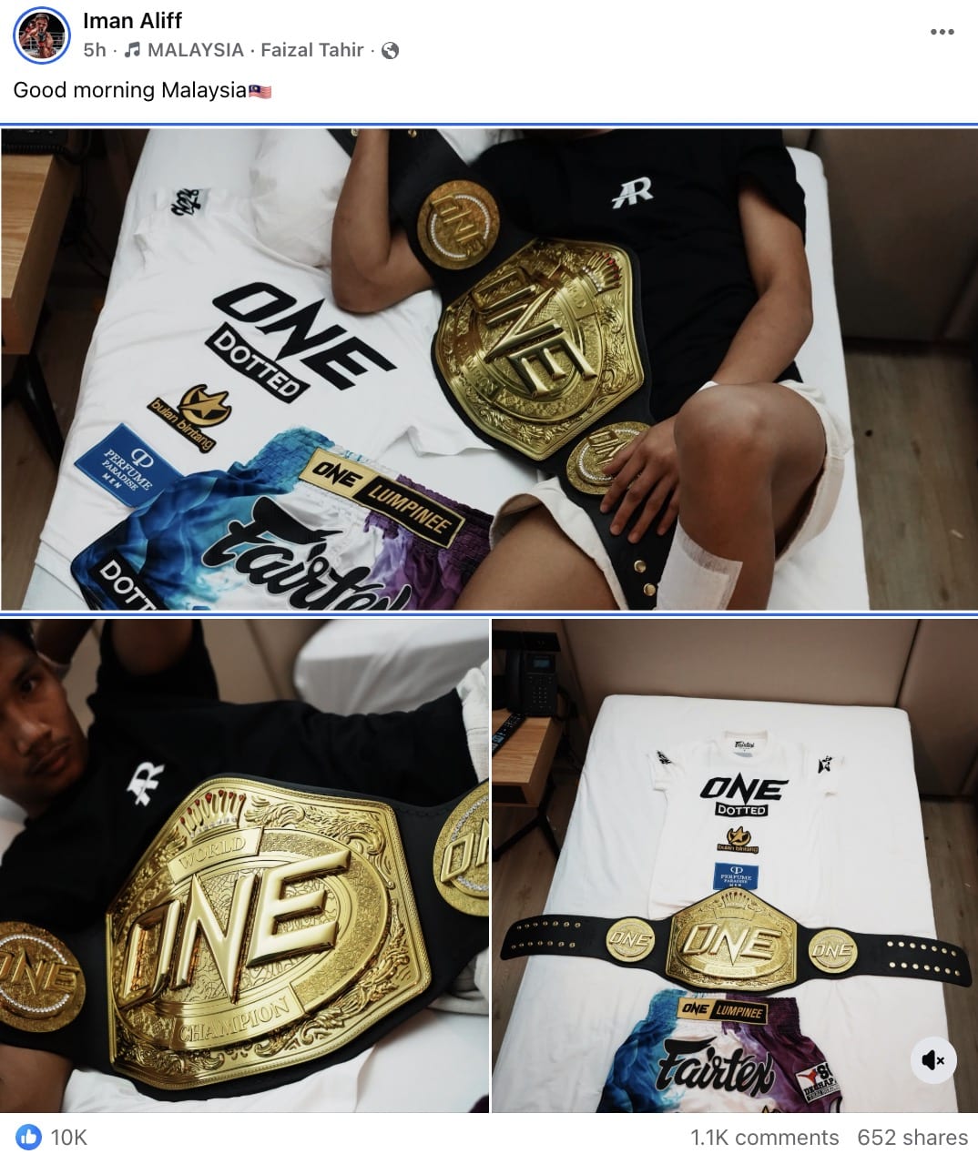 | terima kasih sek mu juara dunia aliff rakib bangga bawa pulang belt one championship ke malaysia | oh Media aliff rakib