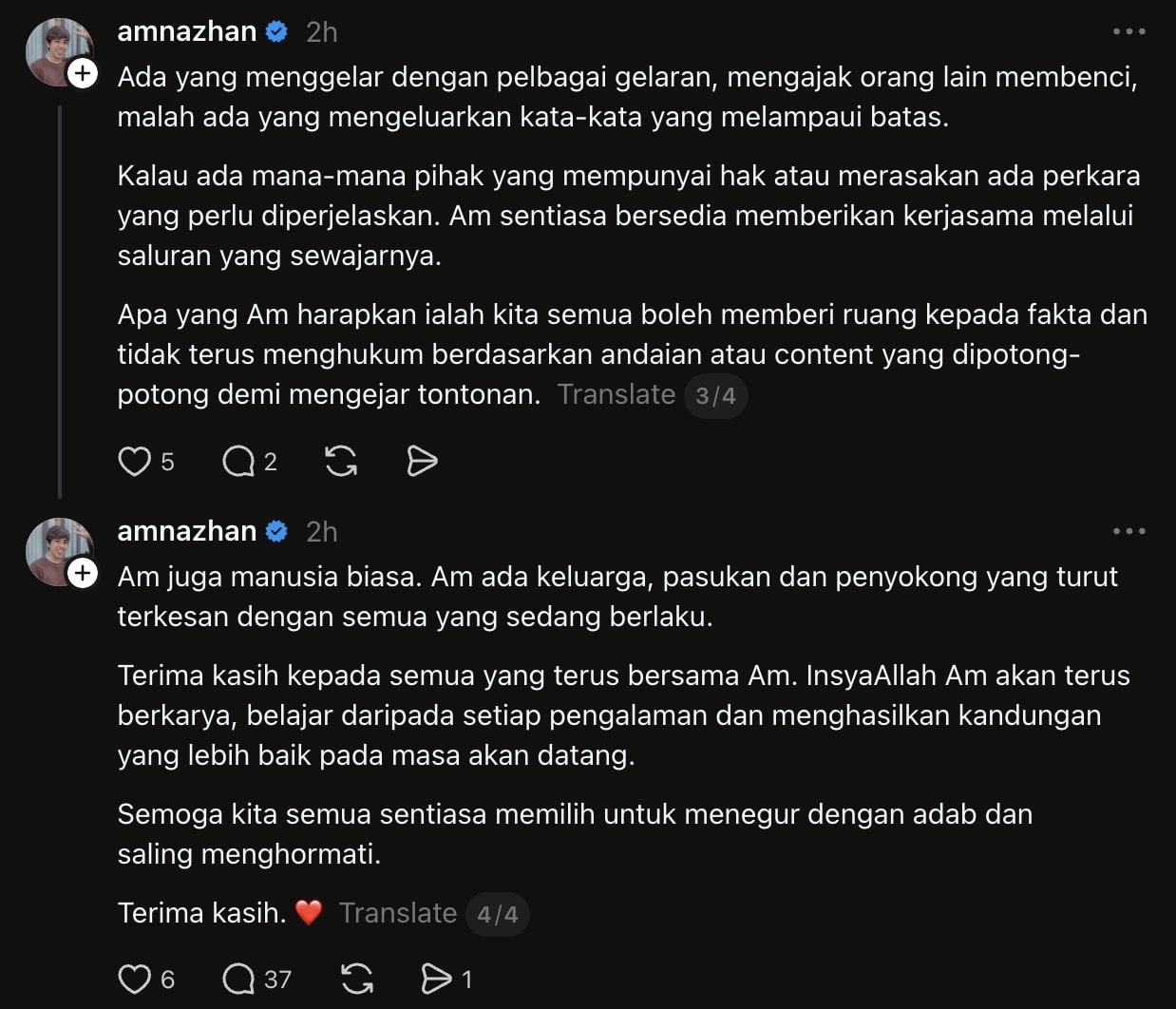 | am juga manusia biasa influencer buka mulut isu live piala dunia di tiktok | oh Media ammar nazhan piala dunia