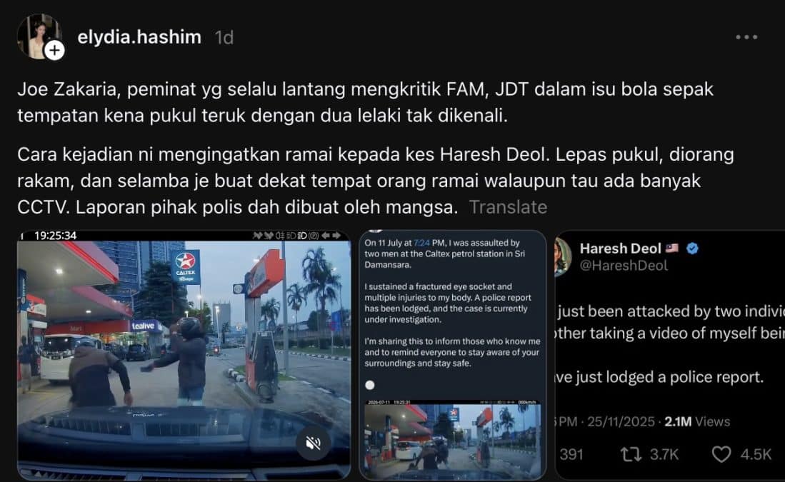 | polis giat kesan suspek serang joe zakaria hingga patah tulang mata | oh Media