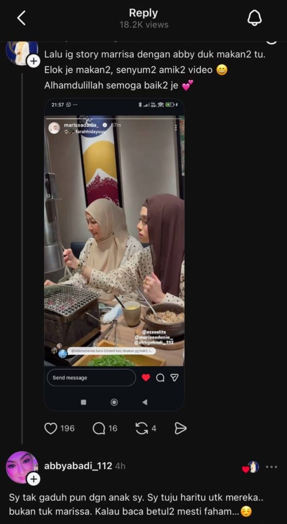 Marissa abby berbaik | dilihat makan wagyu bersama abby abadi nafi gaduh dengan marissa dania | oh Media Marissa Abby Berbaik