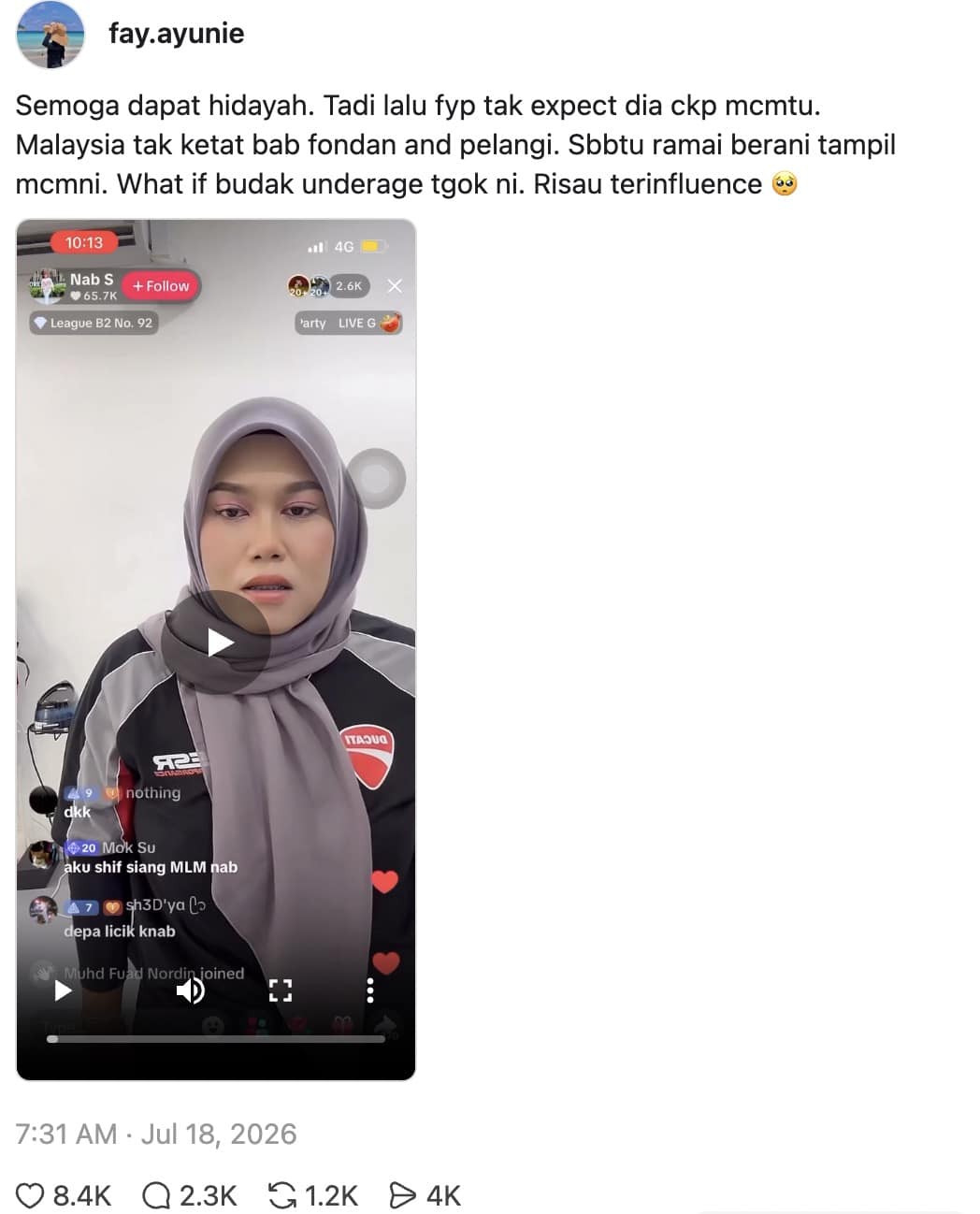 | lelaki pakai tudung haram aku tanggung video lelaki berpakaian wanita cetus teguran netizen | oh Media lelaki