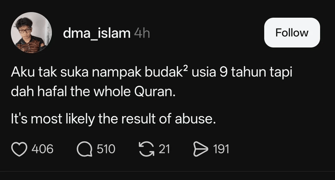 | dma islam persoal kanak kanak hafal al quran seawal umur 9 tahun dikecam | oh Artis oh Media | oh Media