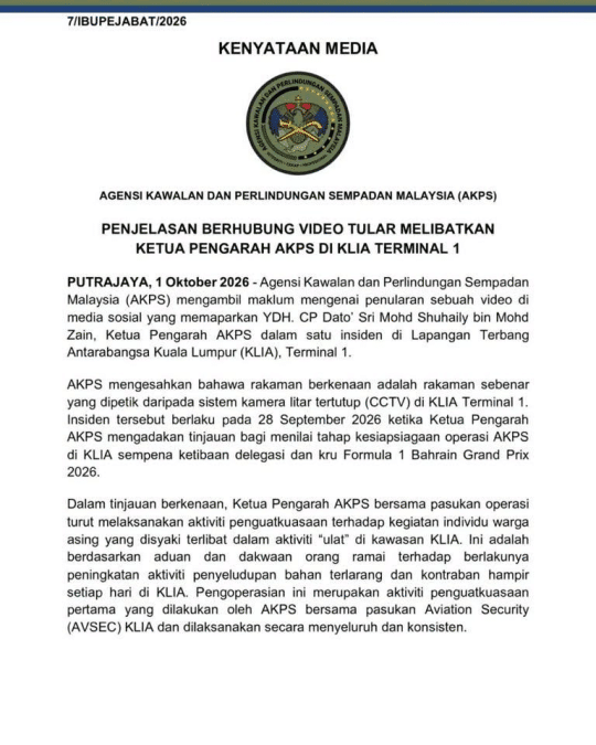 | klia bukan selayang shuhaily jelaskan insiden video tular sedia terima tindakan | oh Media | oh Media akps