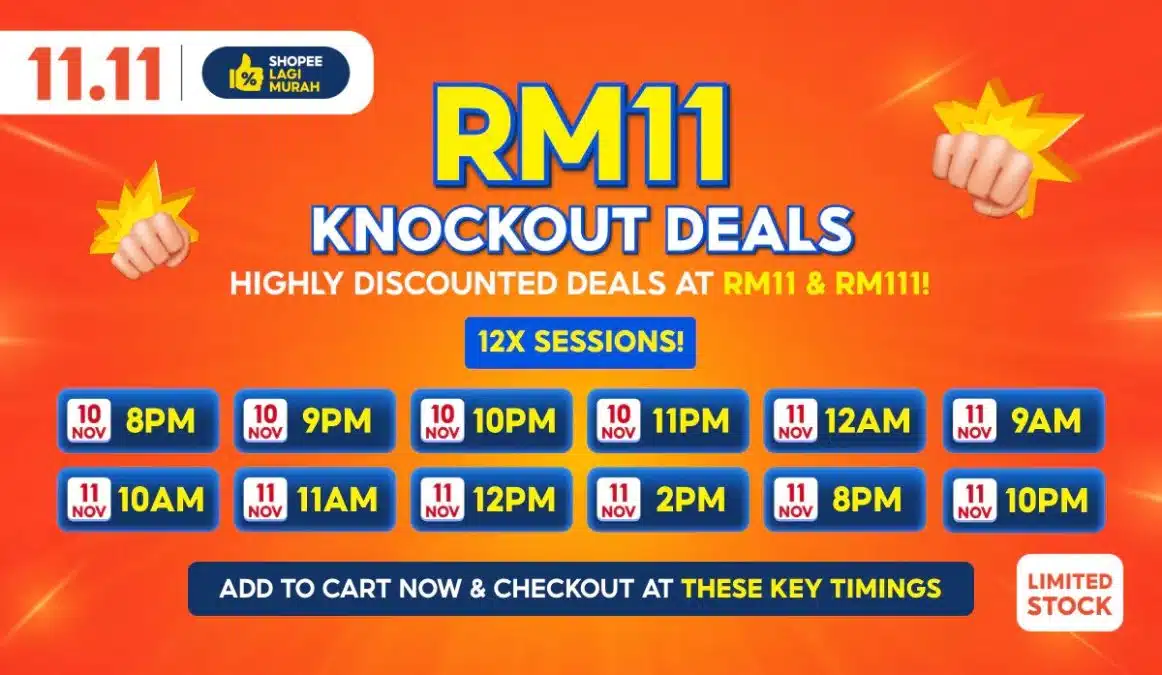 Rm11 knockout deals | tawaran shopee 11 11 paling jimat Siap boleh tebus baucar bernilai sehingga rm11 juta | oh Media | oh Media rm11 knockout deals